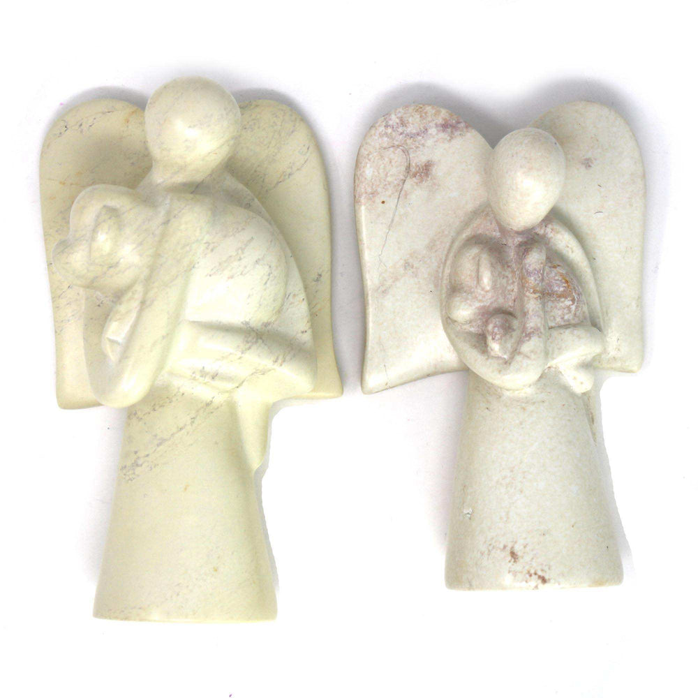 Angel Soapstone Sculpture Holding Dog - SMOLArt - Flyclothing LLC