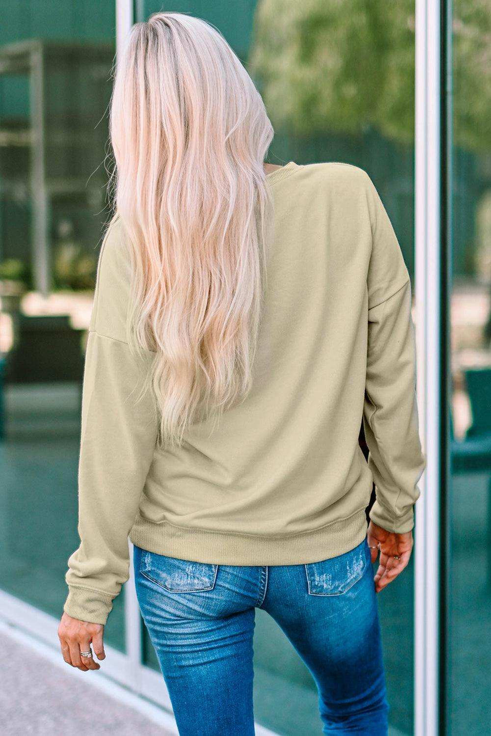 Letter Graphic Leopard Dropped Shoulder Sweatshirt - Trendsi - Flyclothing LLC