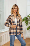 Collared Plaid Shacket - Trendsi - Flyclothing LLC