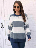Full Size Round Neck Drop Shoulder Sweater - Trendsi - Flyclothing LLC