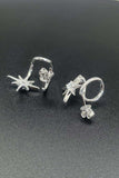 Moissanite Star Rhodium-Plated Earrings - Trendsi - Flyclothing LLC