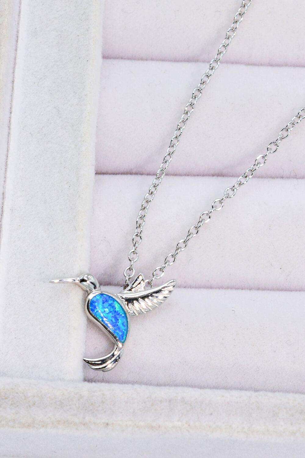 Opal Bird 925 Sterling Silver Necklace - Trendsi - Flyclothing LLC