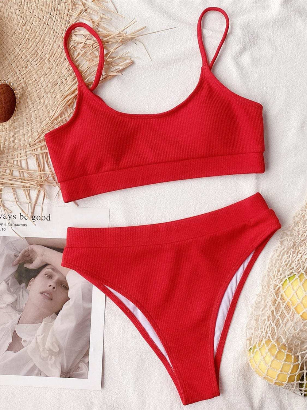 Scoop Neck Spaghetti Strap Two-Piece Swim Set - Trendsi - Flyclothing LLC