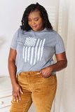 Simply Love US Flag Graphic Cuffed Sleeve T-Shirt - Trendsi - Flyclothing LLC