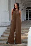 Double Take Full Size Tie Back Cutout Sleeveless Jumpsuit - Trendsi - Flyclothing LLC