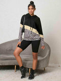 Leopard Color Block Hoodie - Trendsi - Flyclothing LLC