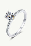 925 Sterling Silver Inlaid 1 Carat Moissanite Ring - Trendsi - Flyclothing LLC
