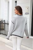 Round Neck Long Sleeve Waffle-Knit Sweater - Trendsi - Flyclothing LLC