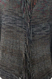 Multicolored Fringe Trim Poncho - Trendsi - Flyclothing LLC