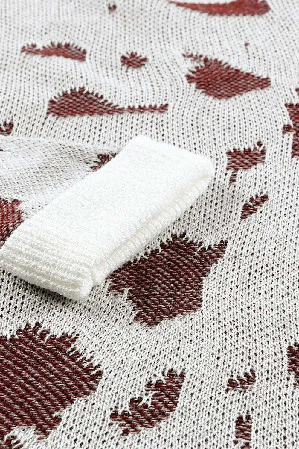 Contrast Round Neck Drop Shoulder Sweater - Trendsi - Flyclothing LLC