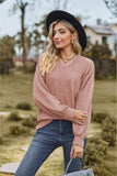 V-Neck Dropped Shoulder Blouse - Trendsi - Flyclothing LLC