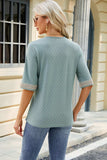 V-Neck Half Sleeve T-Shirt - Trendsi - Flyclothing LLC
