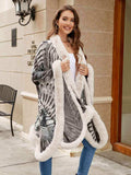 Printed Open Front Poncho - Trendsi - Flyclothing LLC