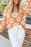 Flower Round Neck Dropped Shoulder Sweater - Trendsi - Flyclothing LLC