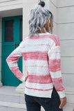 Two-Tone Slit Sweater - Trendsi - Flyclothing LLC