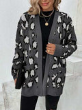 Leopard Open Front Dropped Shoulder Cardigan - Trendsi - Flyclothing LLC