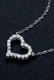 Moissanite Platinum-Plated Heart Necklace - Trendsi - Flyclothing LLC