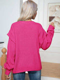 Dropped Shoulder Long Sleeve Sweater - Trendsi - Flyclothing LLC