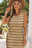 Striped Slit Sleeveless Maxi Dress - Trendsi - Flyclothing LLC