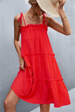 Tie-Shoulder Frill Trim Sleeveless Dress - Trendsi - Flyclothing LLC