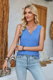 Heathered Notched Wide Strap Tank - Trendsi - Flyclothing LLC