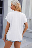 V-Neck Short Sleeve T-Shirt - Trendsi - Flyclothing LLC