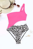 Leopard Cutout One-Shoulder One-Piece Swimsuit - Trendsi - Flyclothing LLC