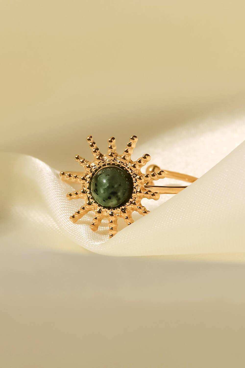 Natural Stone Sun Shape Open Ring - Trendsi - Flyclothing LLC
