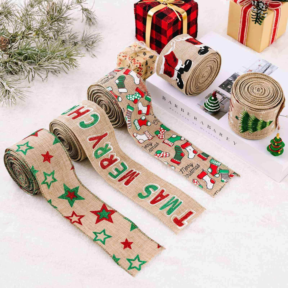 Christmas Polyester Ribbon - Trendsi - Flyclothing LLC