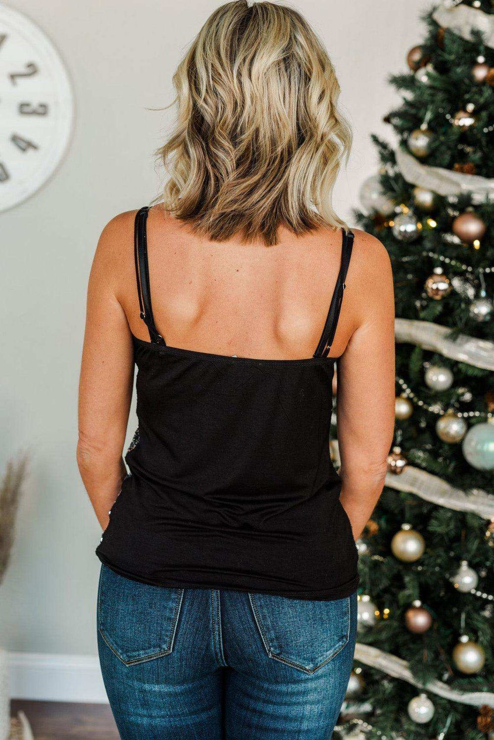 Sequined Cami Top - Trendsi - Flyclothing LLC