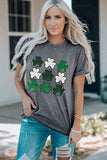 Lucky Clover Round Neck Short Sleeve T-Shirt - Trendsi - Flyclothing LLC