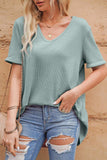V-Neck Dropped Shoulder Tunic Top - Trendsi - Flyclothing LLC