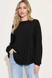 Basic Bae Full Size Ribbed Round Neck Long Sleeve T-Shirt - Trendsi - Flyclothing LLC