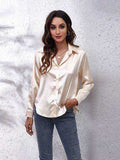 Button Up Collared Neck Long Sleeve Shirt - Trendsi - Flyclothing LLC