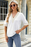 V-Neck Half Sleeve T-Shirt - Trendsi - Flyclothing LLC