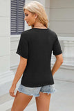 Round Neck Short Sleeve T-Shirt - Trendsi - Flyclothing LLC