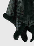 Checkered Faux Fur Trim Poncho - Trendsi - Flyclothing LLC