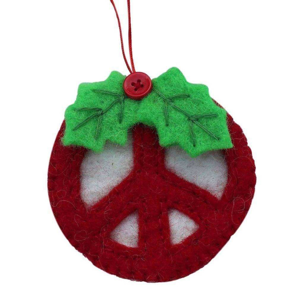 Red Peace Sign Ornament - Global Groove (H) - Global Groove (H) - Flyclothing LLC