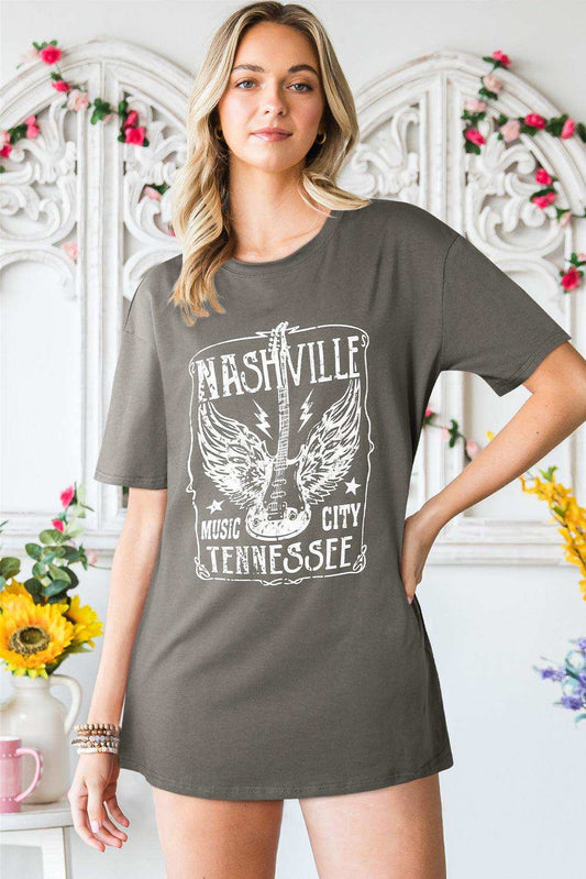 NASHVILLE MUSIC CITY TENNESSEE Graphic T-Shirt - Trendsi - Flyclothing LLC