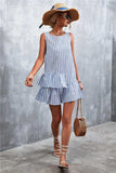 Striped Layered Sleeveless Dress - Trendsi - Flyclothing LLC