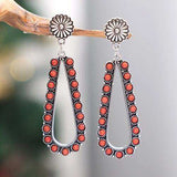 Alloy Beaded Teardrop Earrings - Trendsi - Flyclothing LLC
