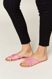 WILD DIVA Crisscross PU Leather Open Toe Sandals - Trendsi - Flyclothing LLC