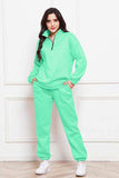 Half Zip Long Sleeve Sweatshirt and Pants Set - Trendsi - Flyclothing LLC