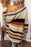 Striped Open Front Longline Cardigan - Trendsi - Flyclothing LLC