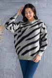 Animal Element Round Neck Dropped Shoulder Sweater - Trendsi - Flyclothing LLC