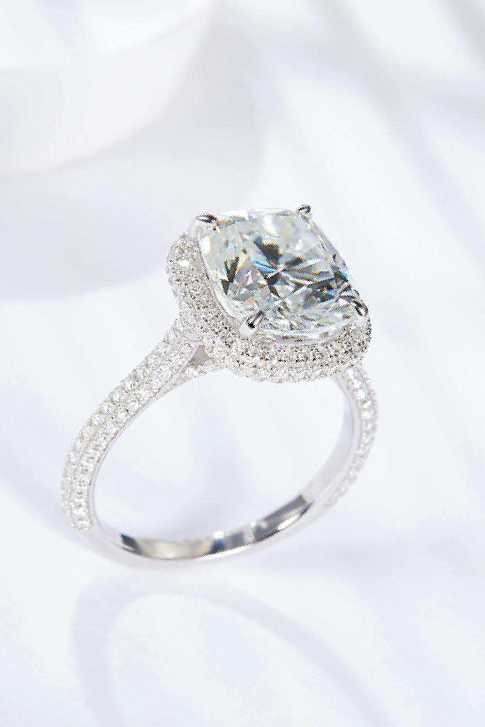 6 Carat Moissanite Halo Ring - Trendsi - Flyclothing LLC
