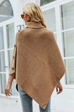Turtleneck Buttoned Poncho - Trendsi - Flyclothing LLC