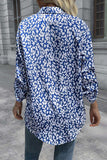 Leopard Roll-Tap Sleeve Shirt - Trendsi - Flyclothing LLC