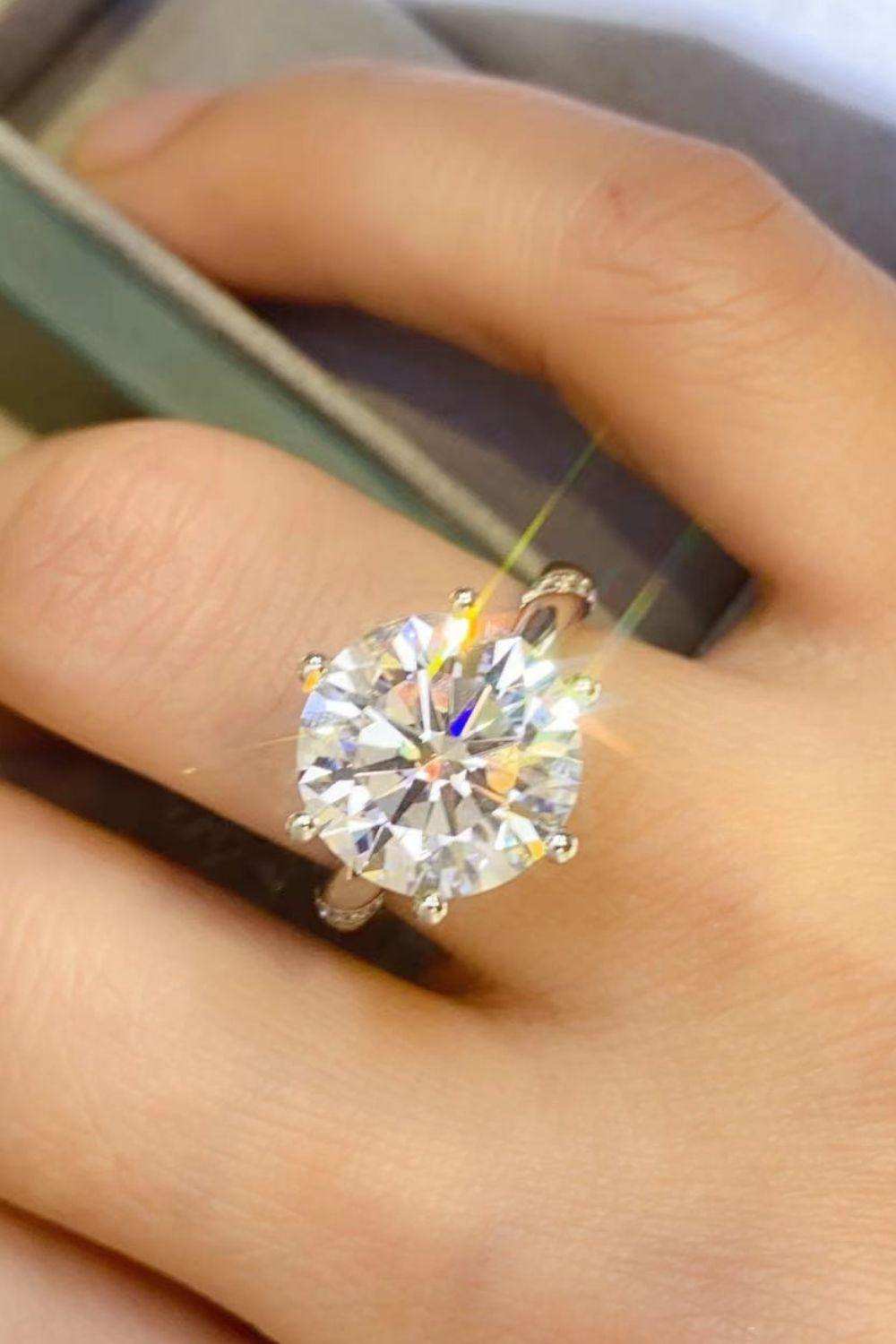 5 Carat Moissanite 6-Prong Ring - Trendsi - Flyclothing LLC