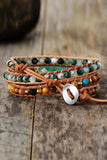 Natural Stone & Agate Layered Bracelet - Trendsi - Flyclothing LLC